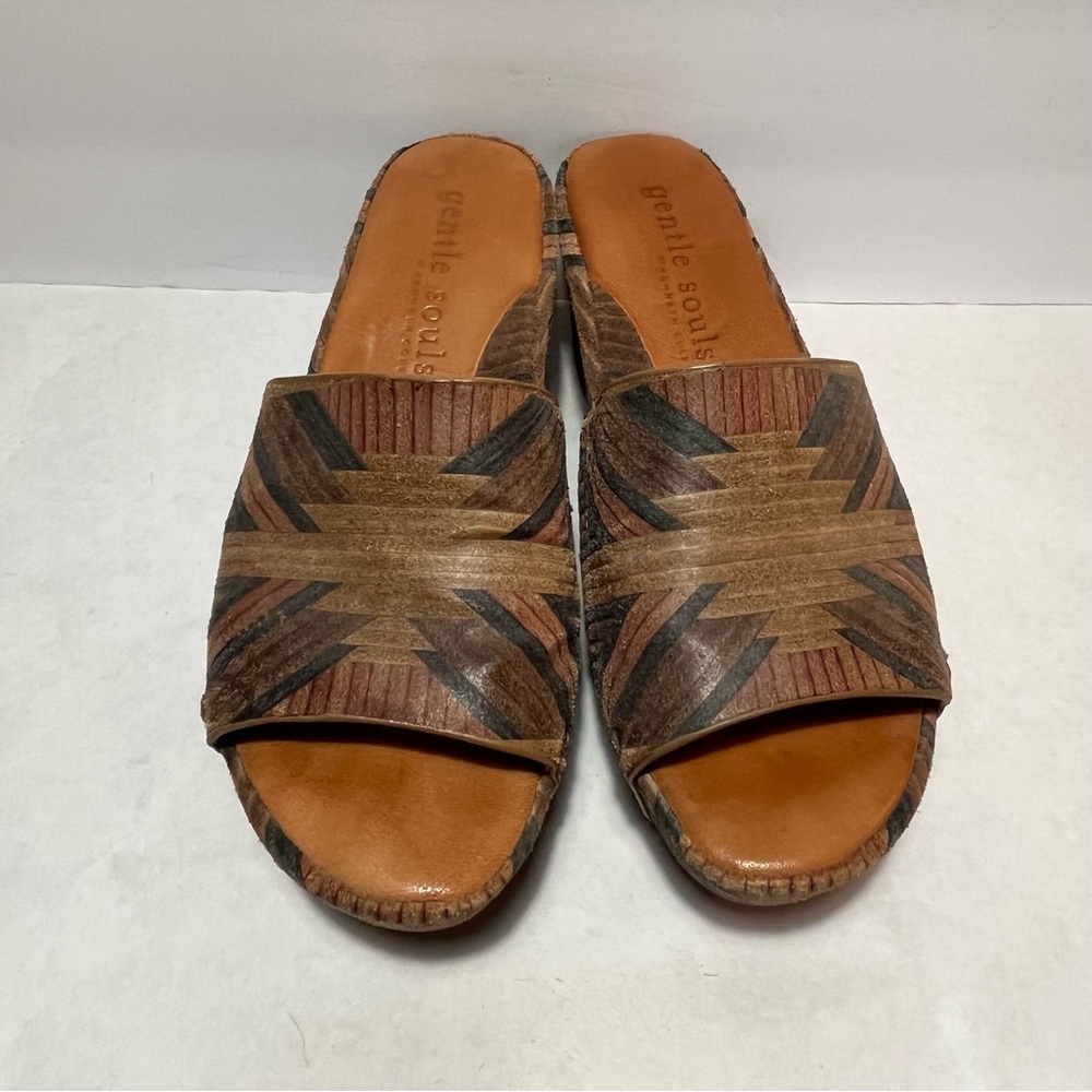 Gentle Souls Women’s Multi-Tone Wedge Sandals